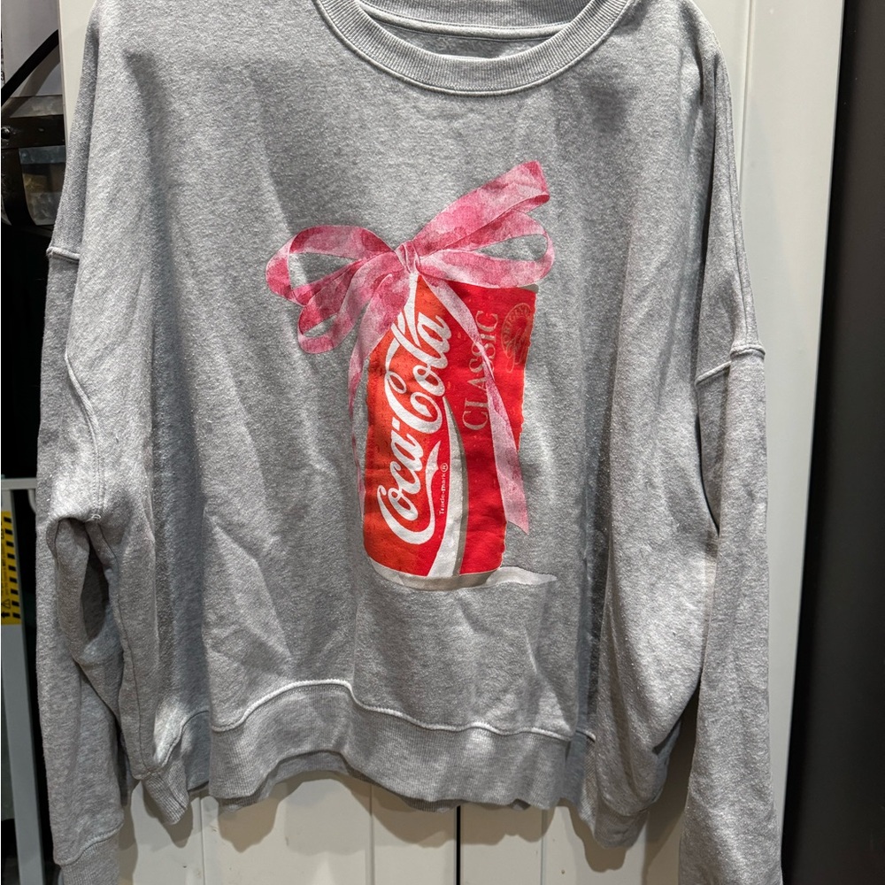 Coca-Cola Gray Sweatshirt with Logo Tag